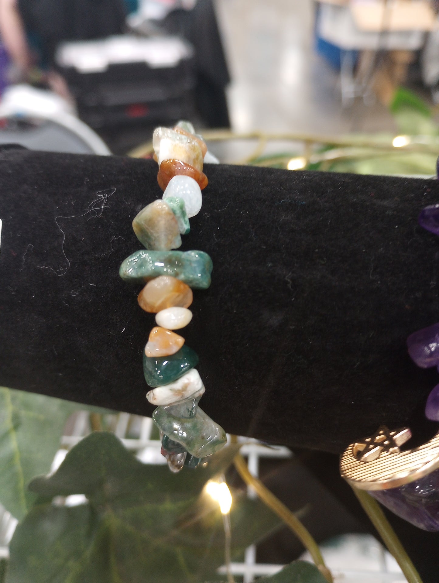 Moss Agate and Ocean Jasper Chip Bracelet