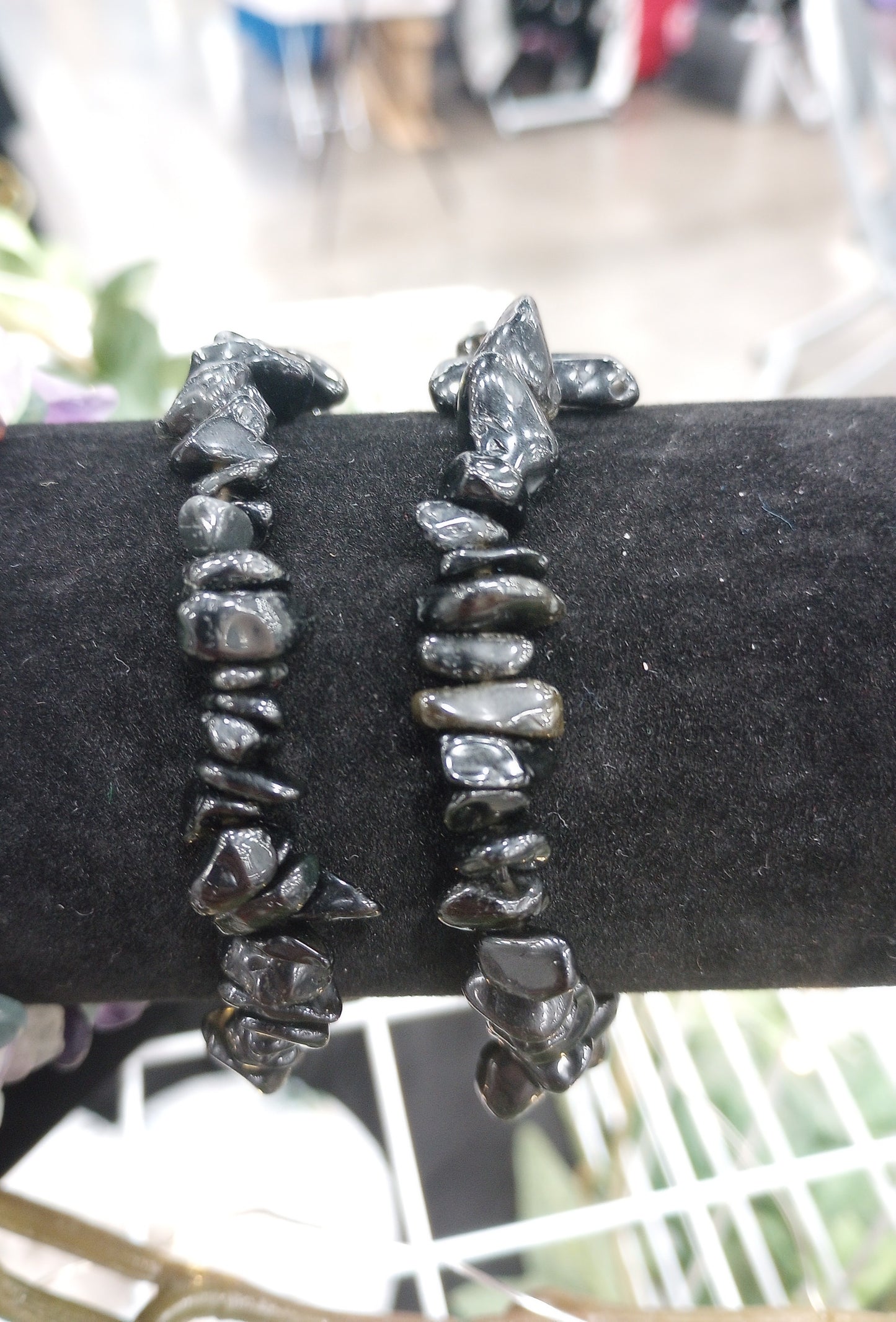 Black Obsidian Chip Bracelet