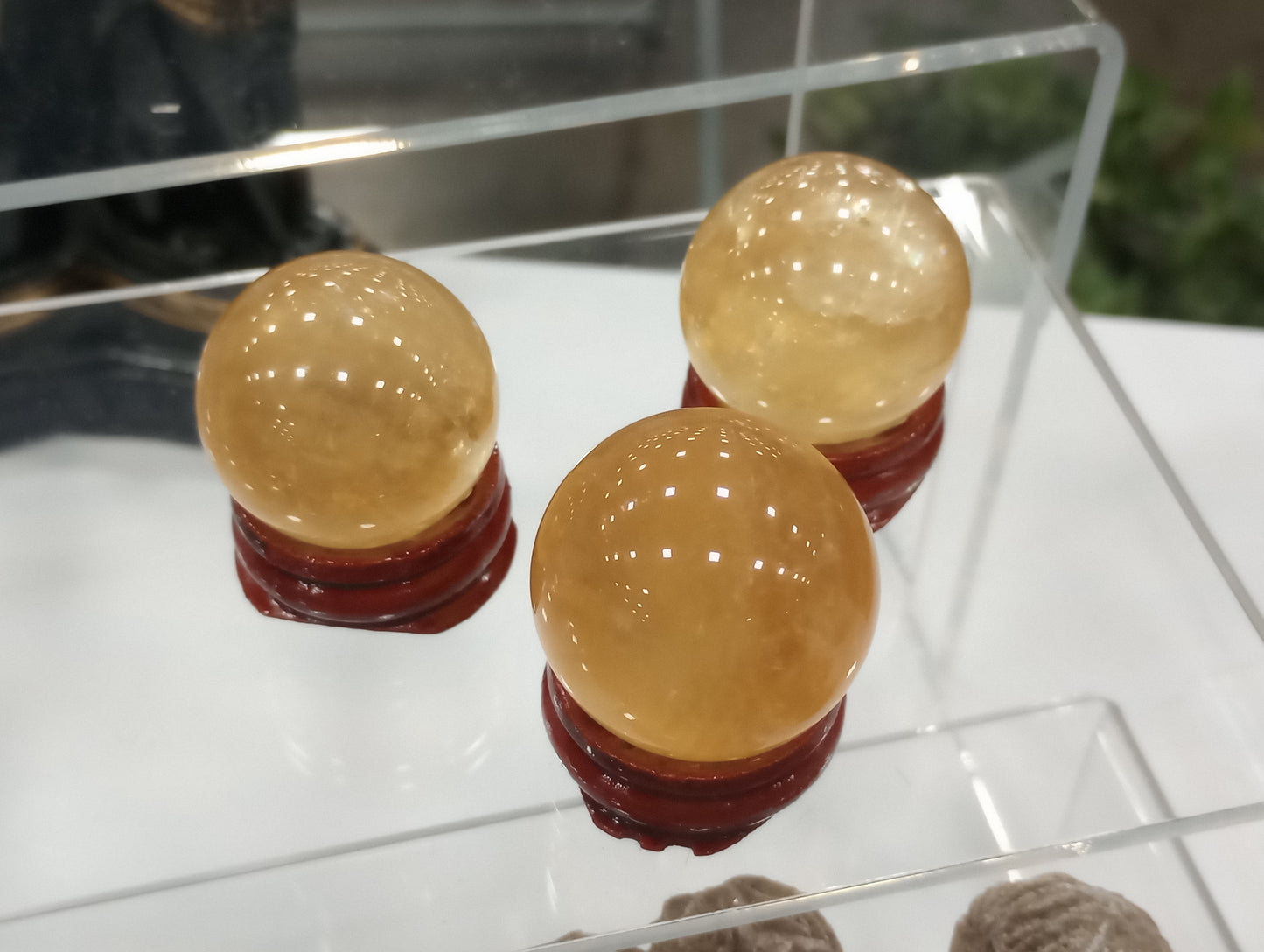 Honey Calcite Spheres