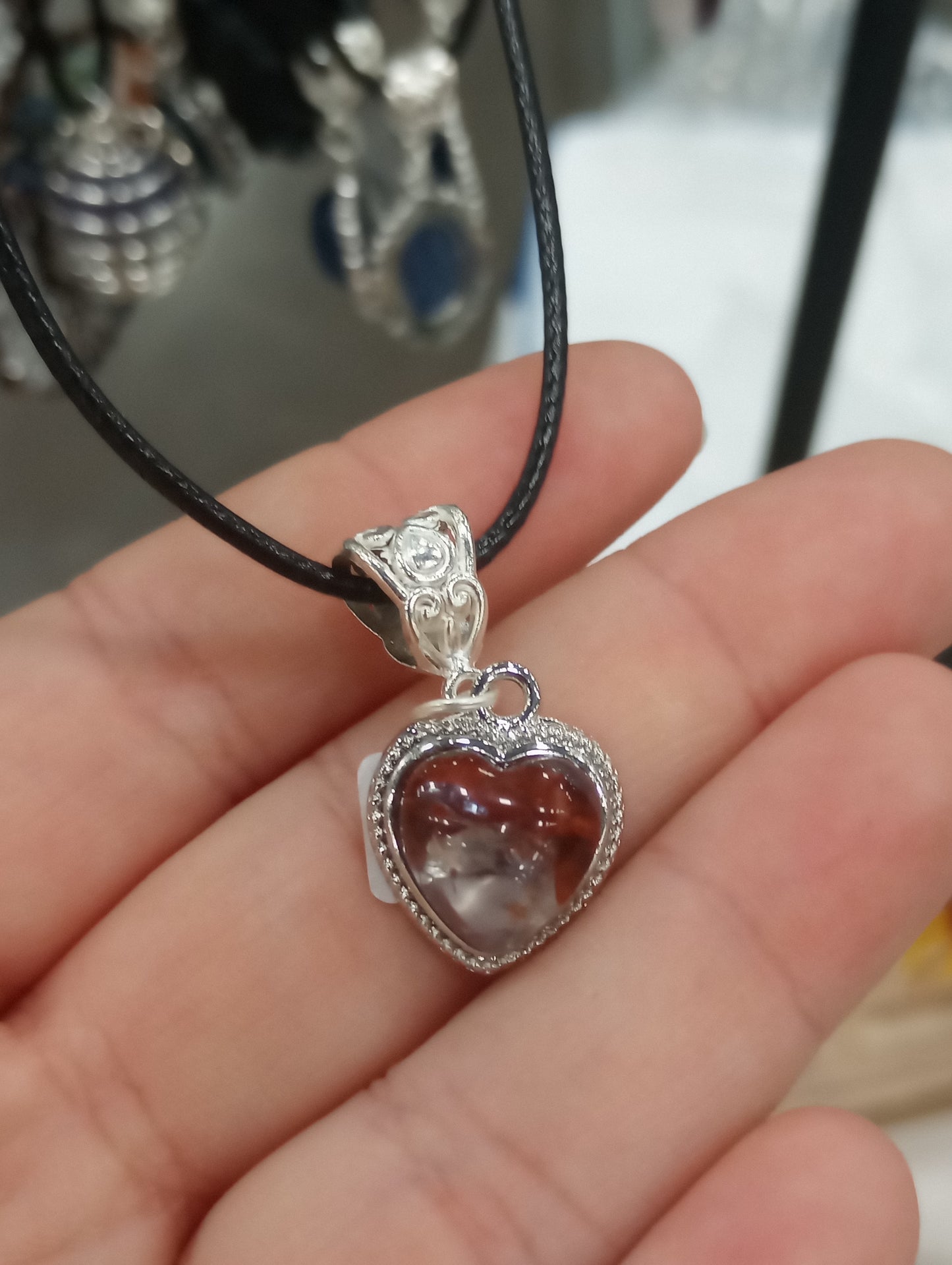 Fire Quartz Heart Necklace