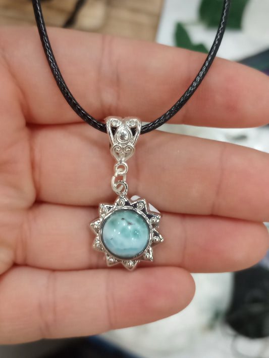 Larimar Sun Pendant Necklace