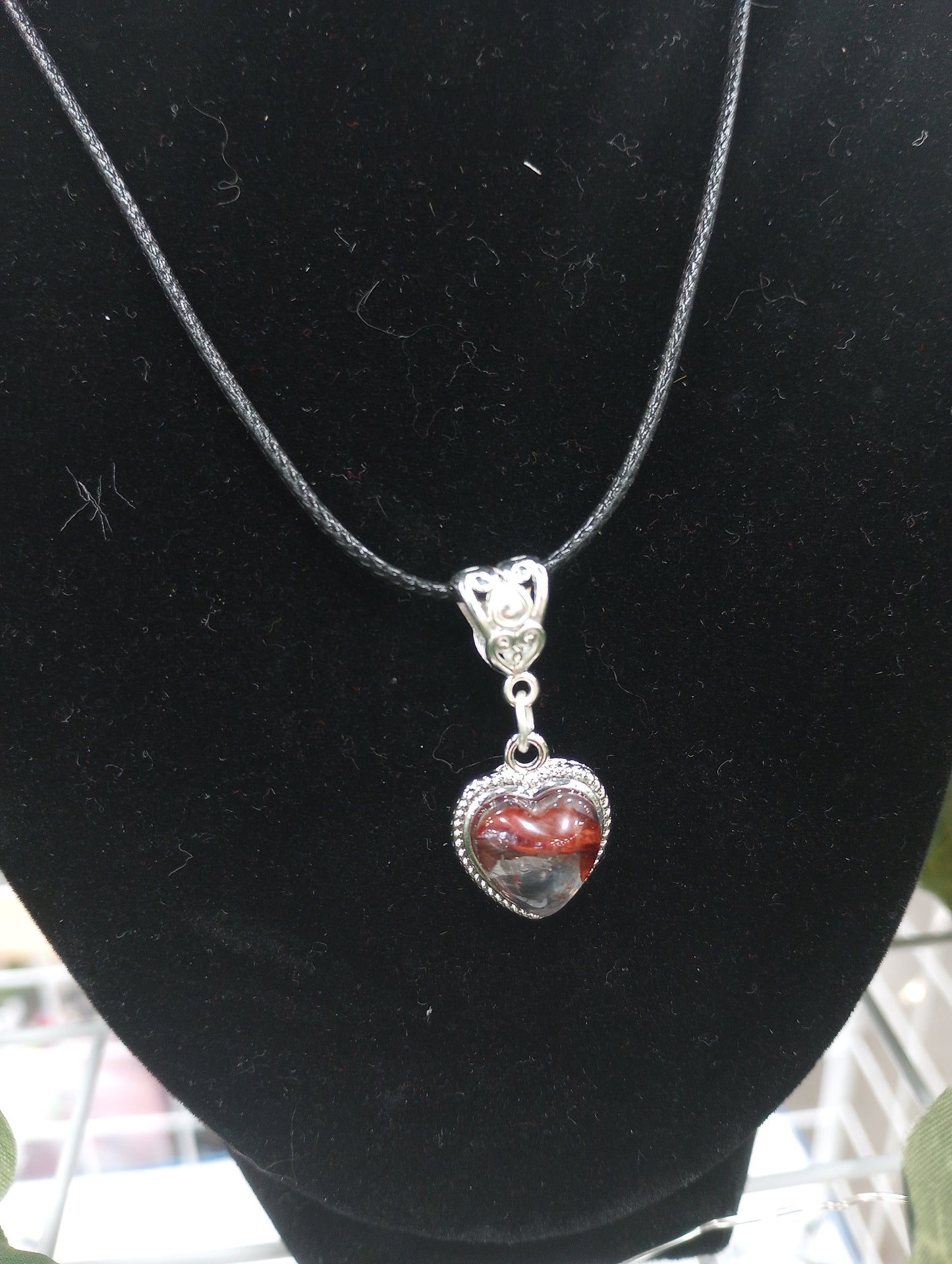 Fire Quartz Heart Necklace