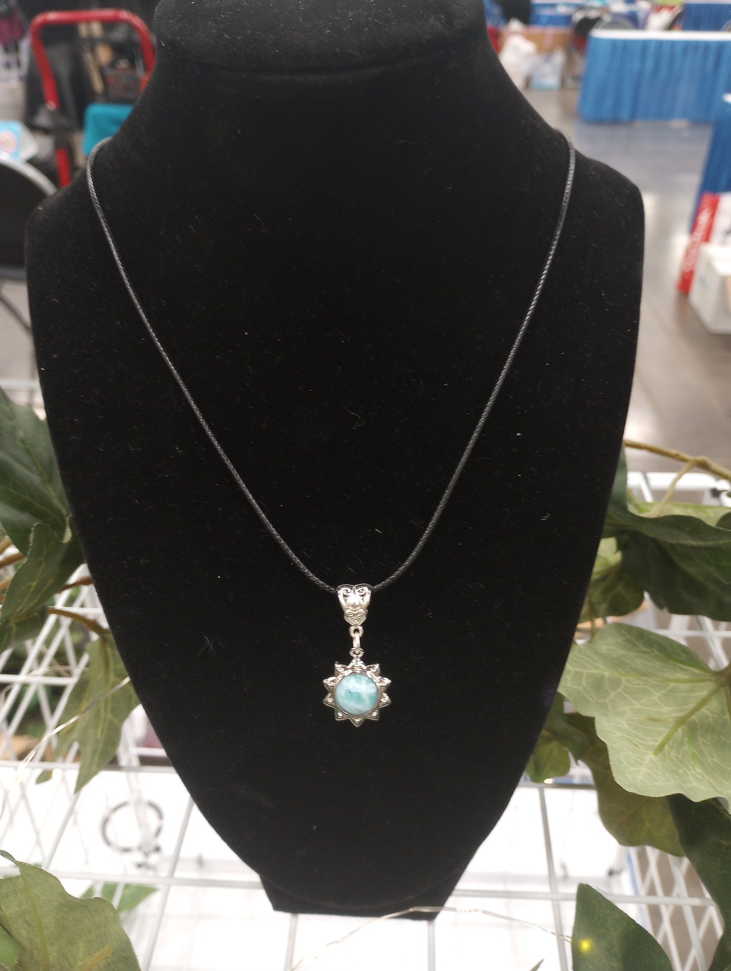 Larimar Sun Pendant Necklace