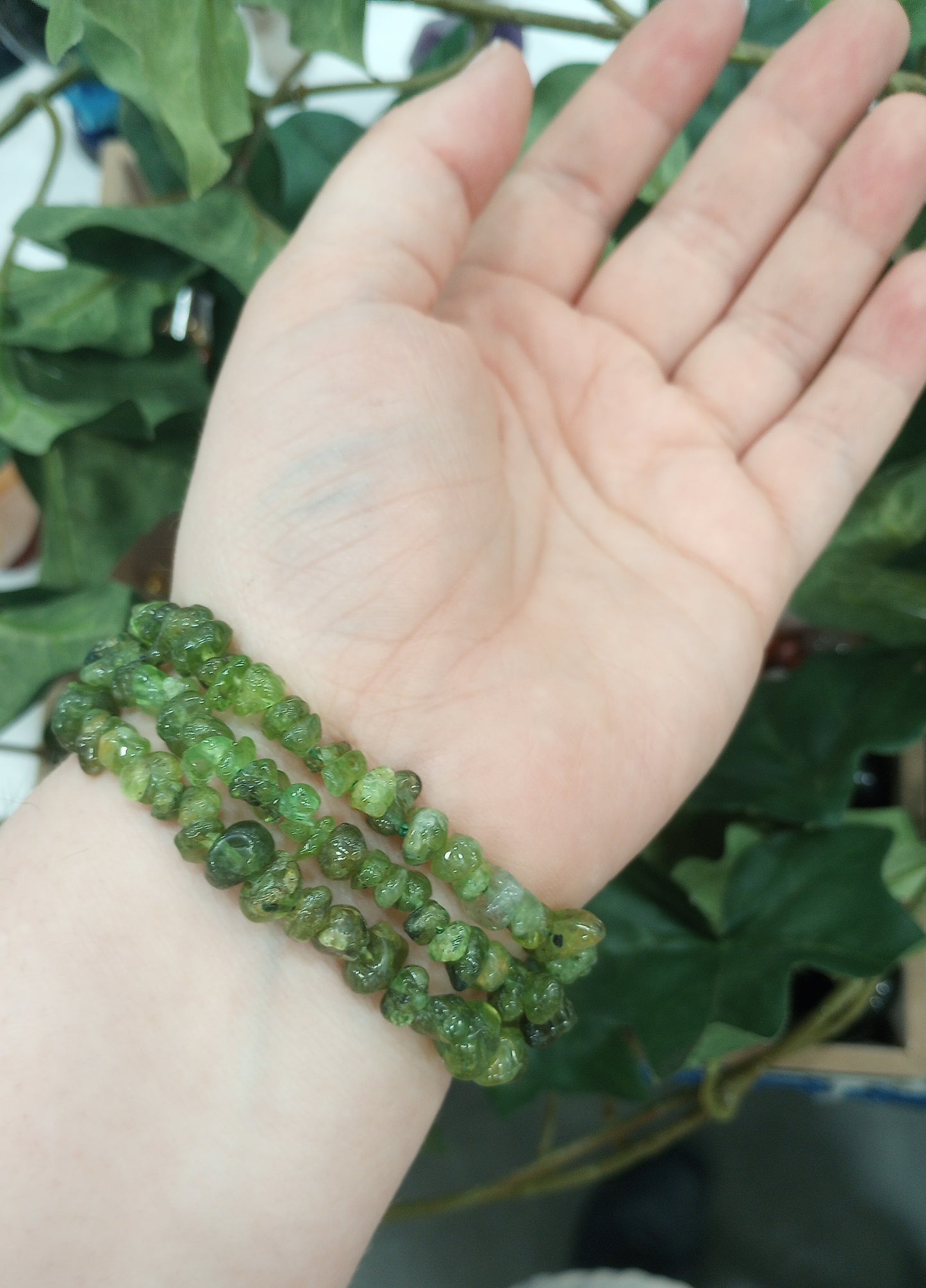 Peridot Chip Bracelet