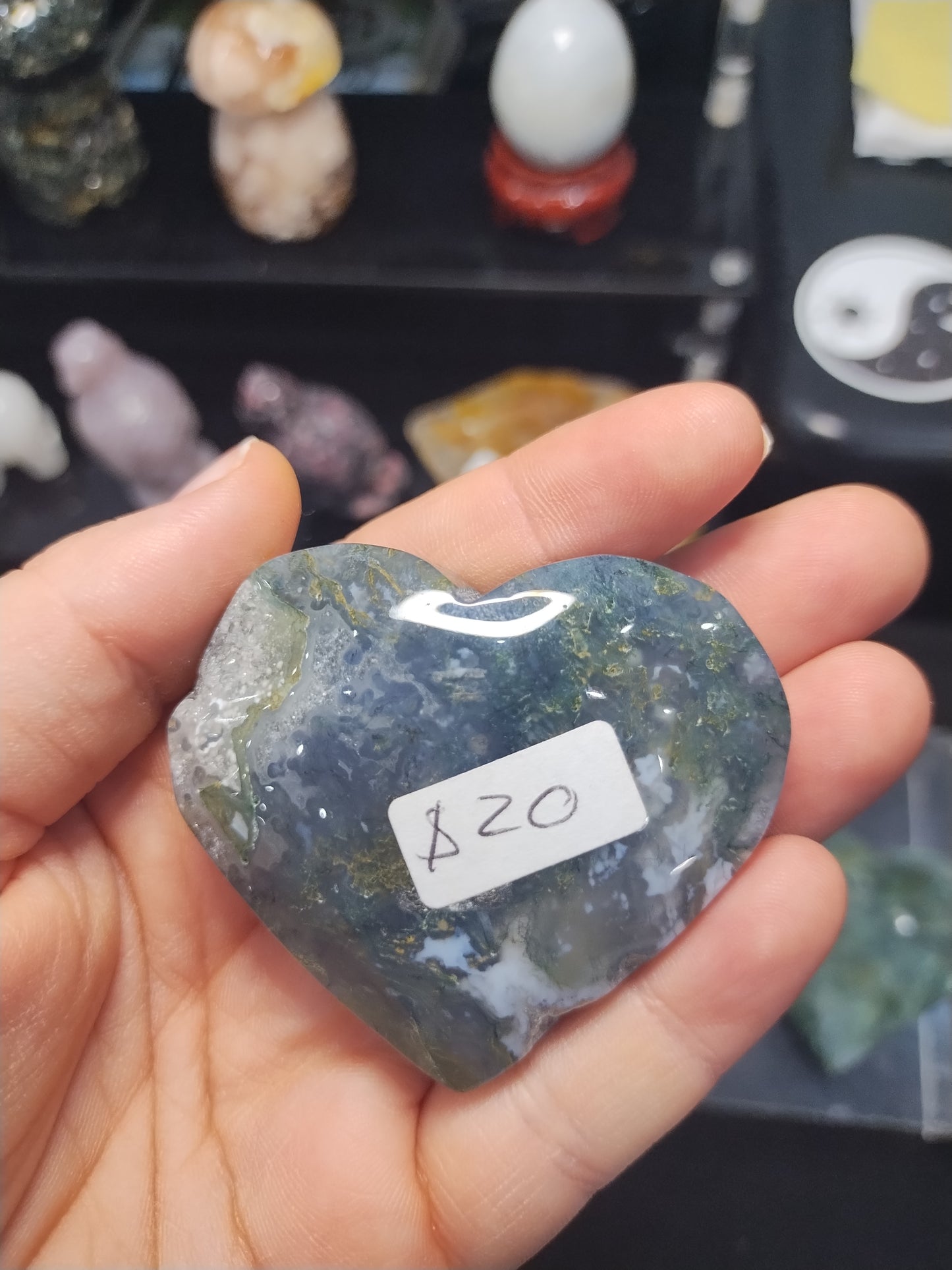 Moss Agate Heart