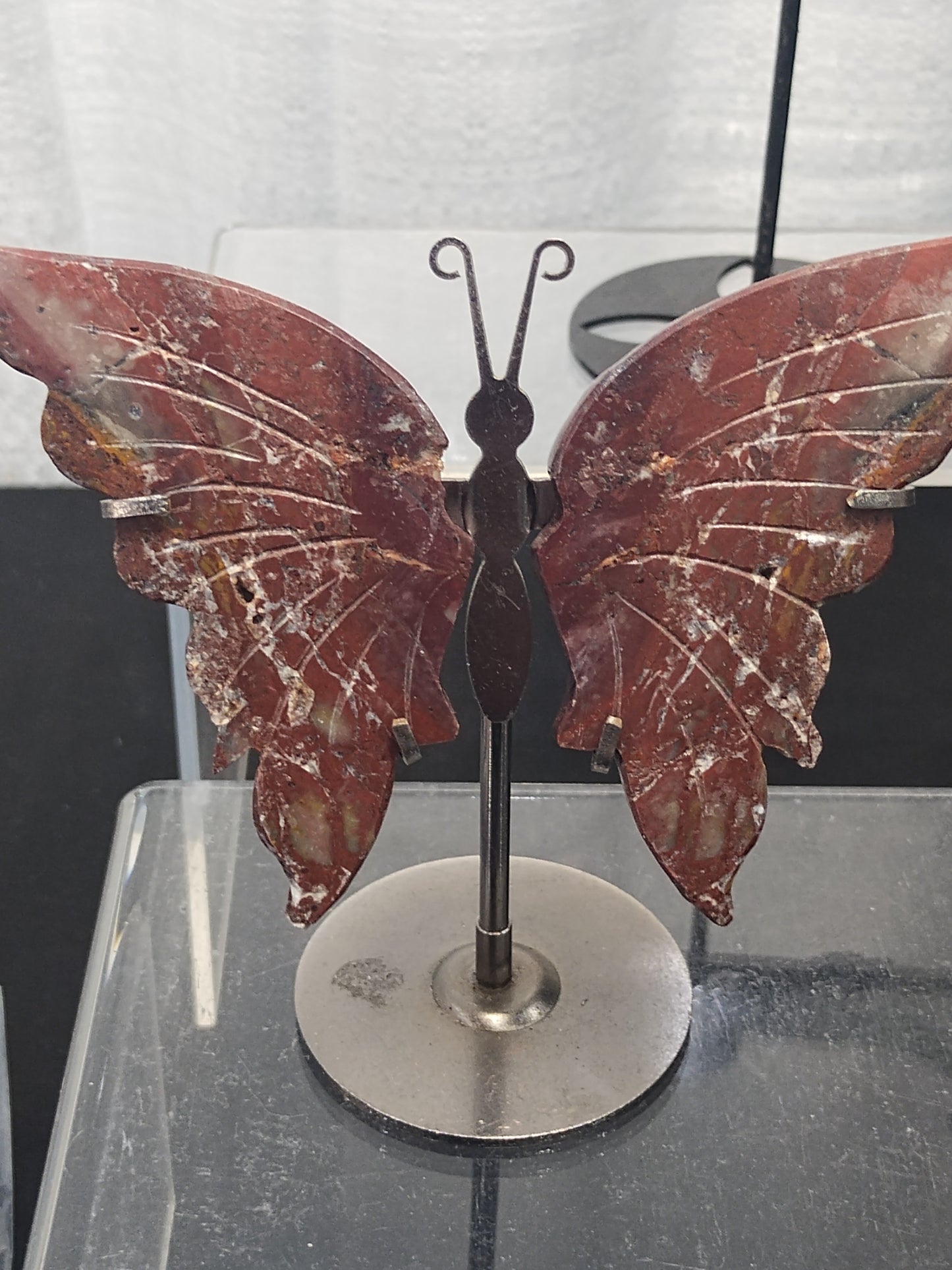 Red Jasper Butterfly Wings Stand