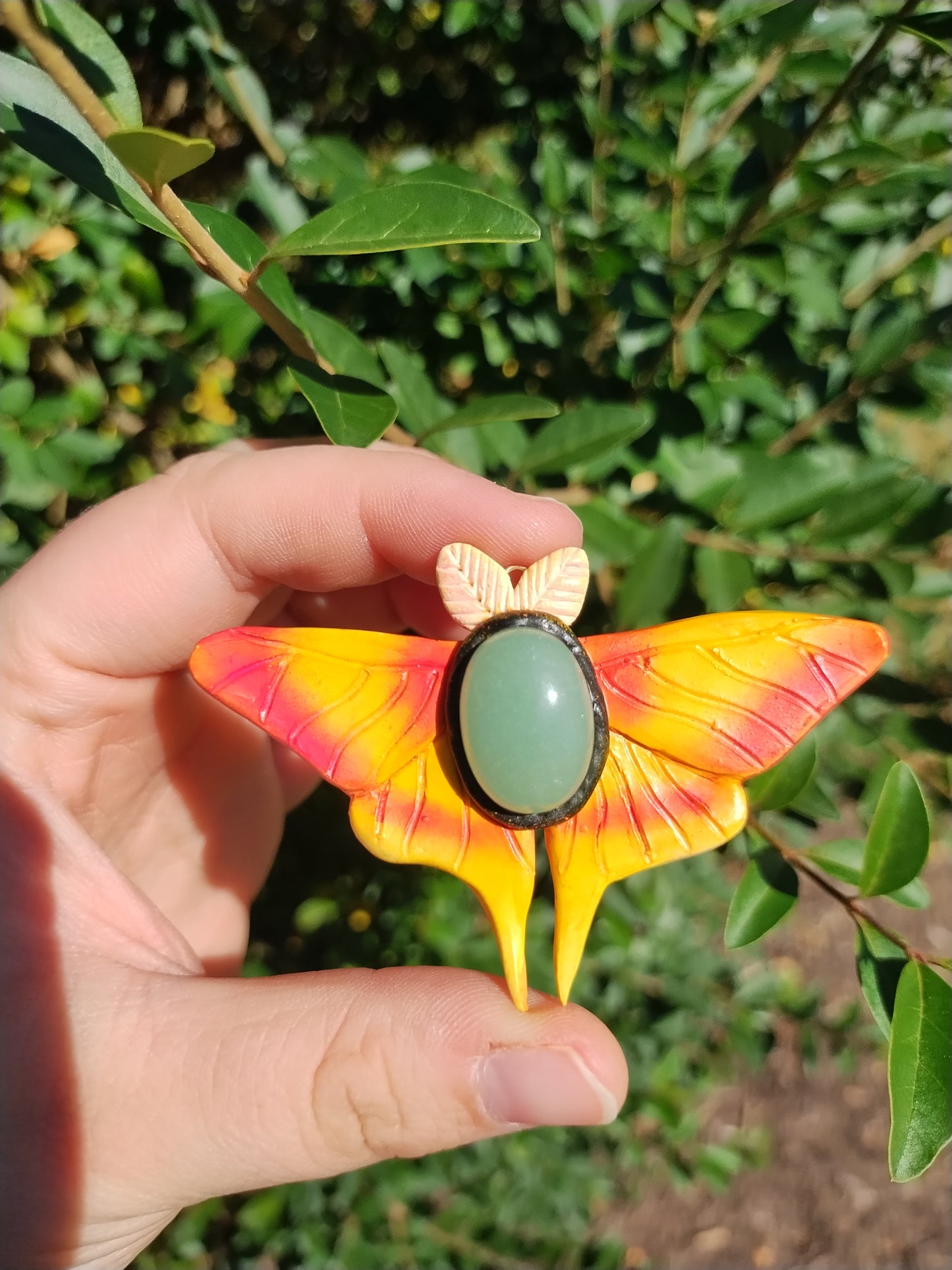Rosey Maple Moth Pendant