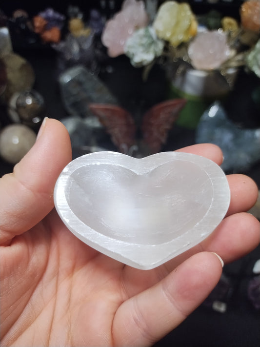 Heart Shaped Selenite Bowl