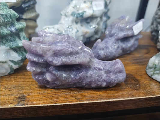 Lepidolite Dragon Skull