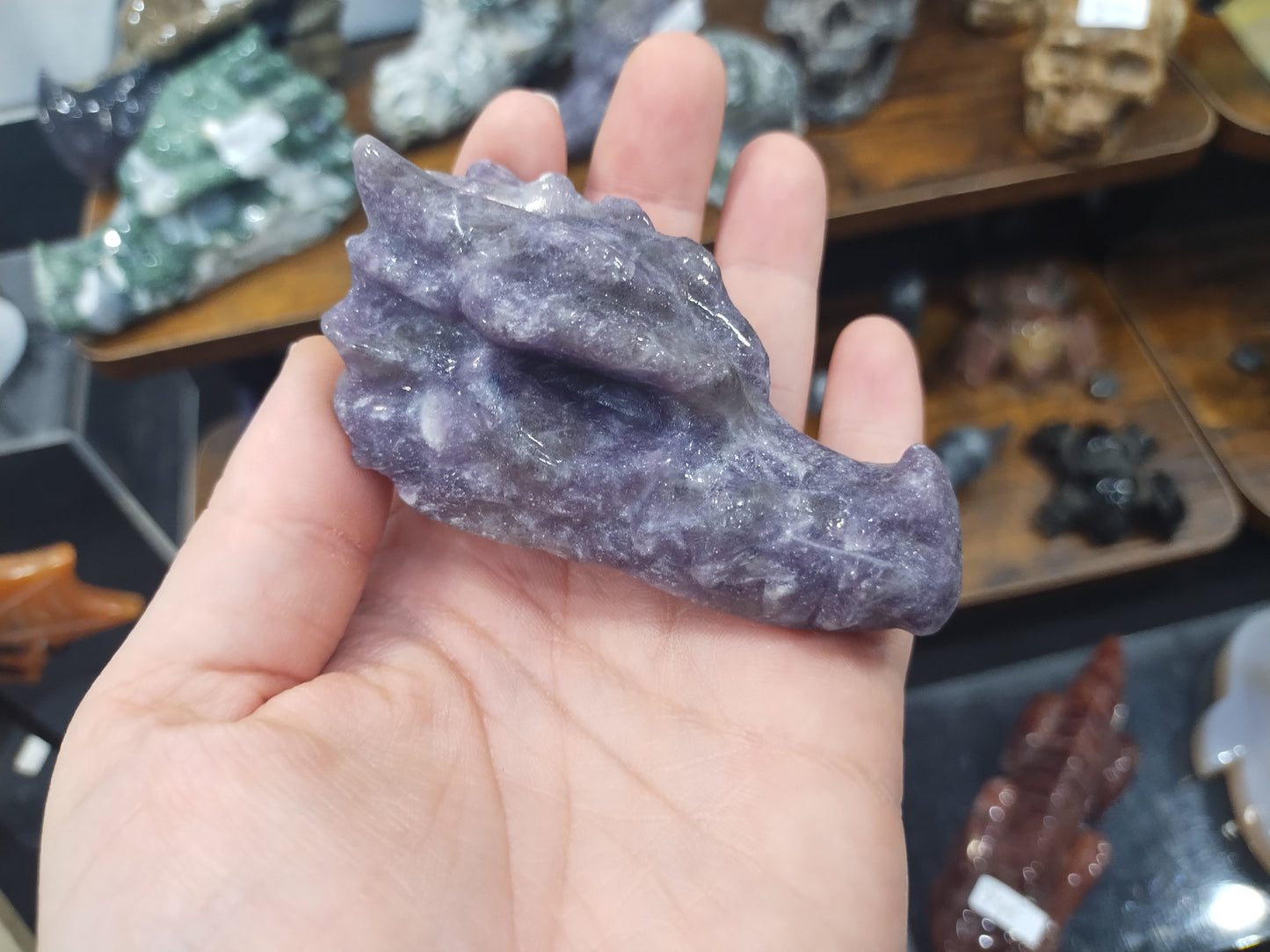Lepidolite Dragon Skull