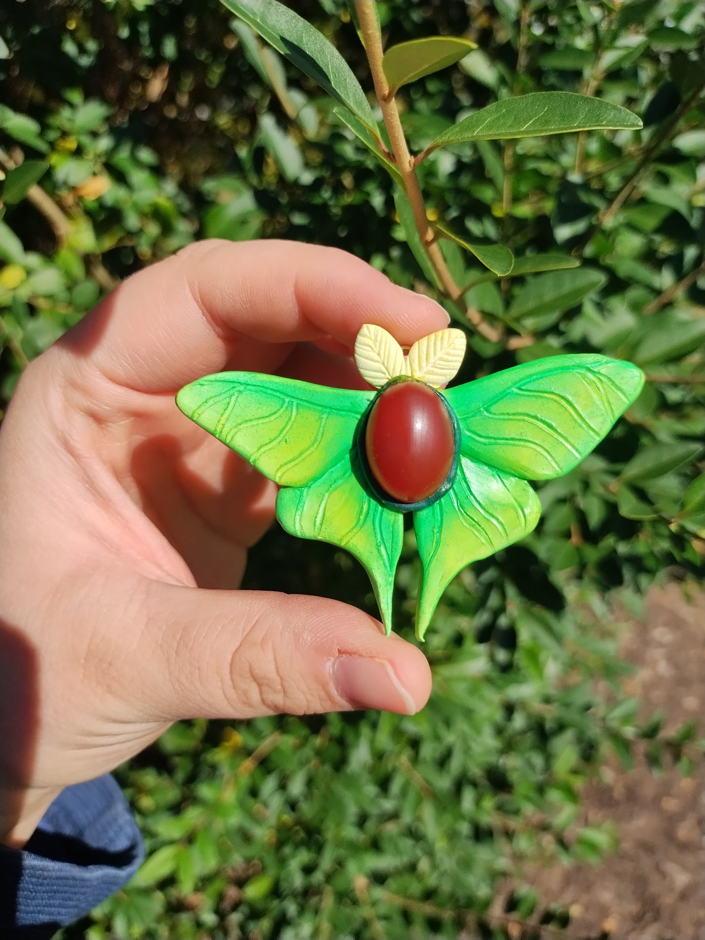 Green Luna Moth Necklace