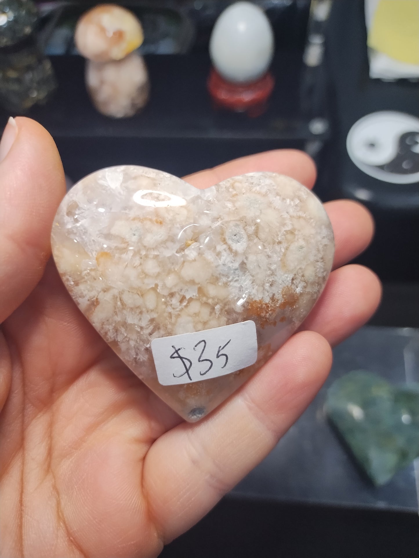 Flower Agate Heart