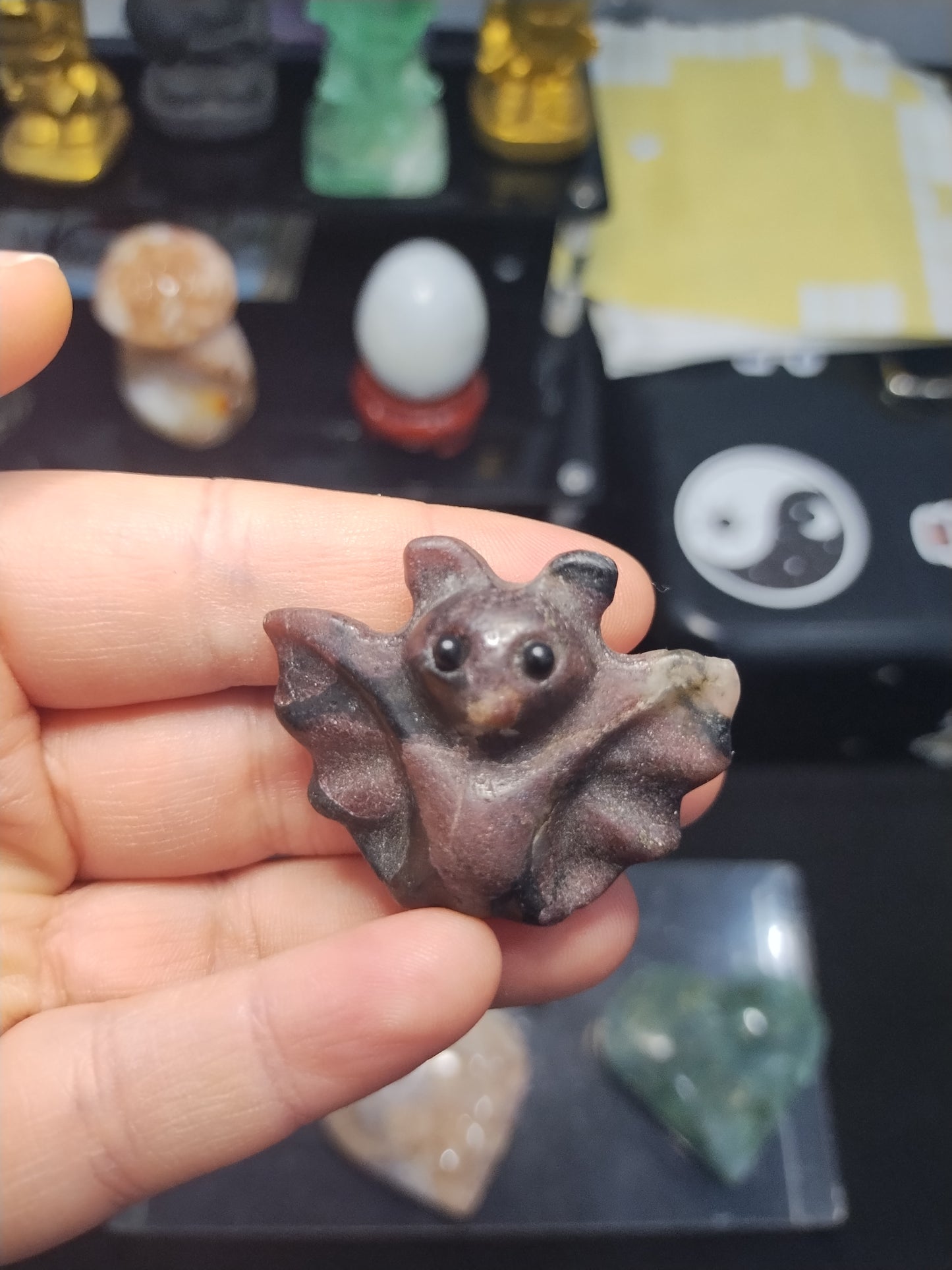 Garnet in Astrophilite Bat