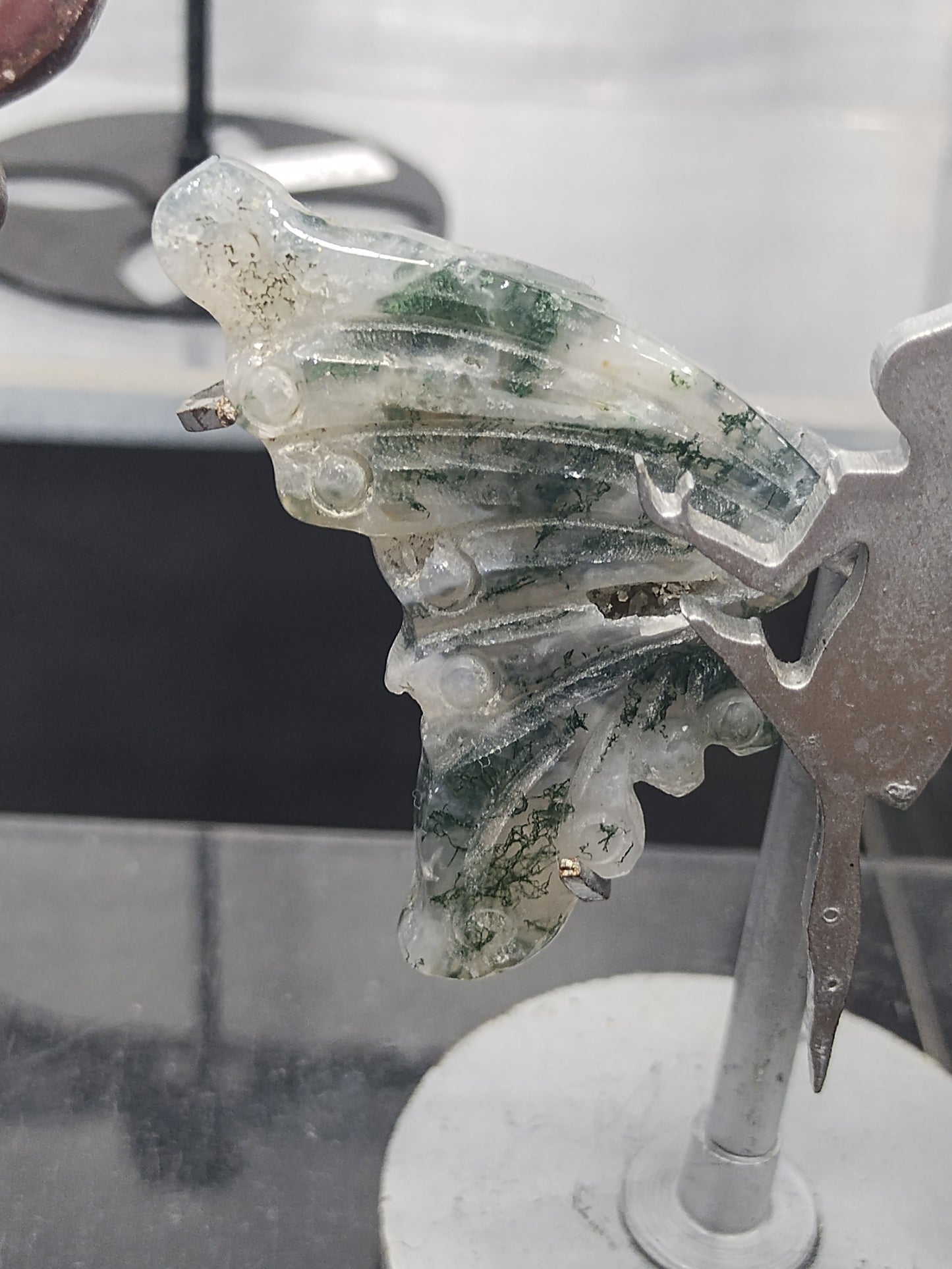 Moss Agate Fairy Stand