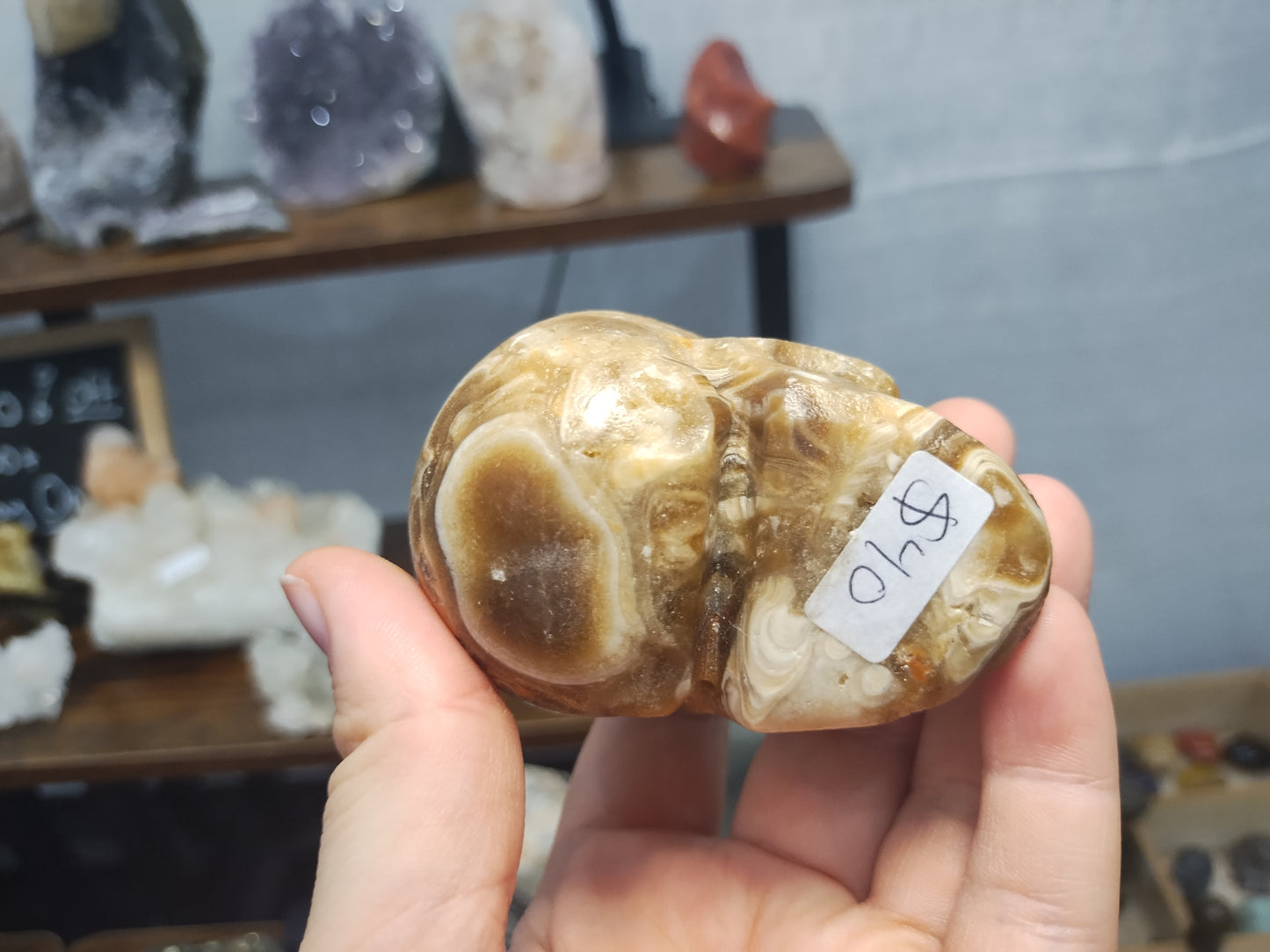 Chocolate Calcite Skull