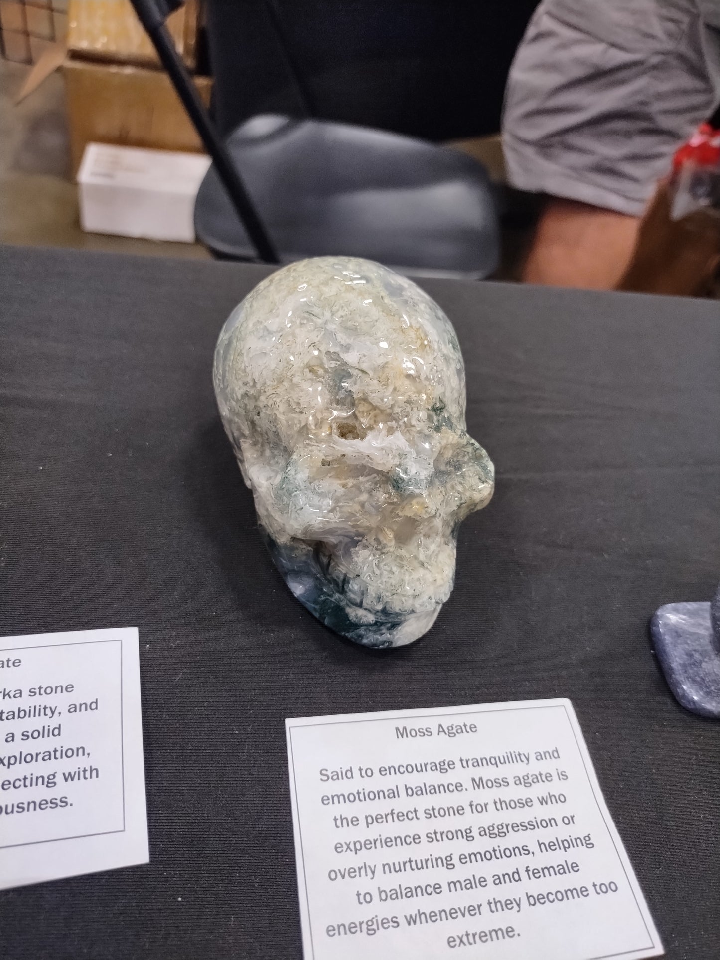 Moss Agate Skull