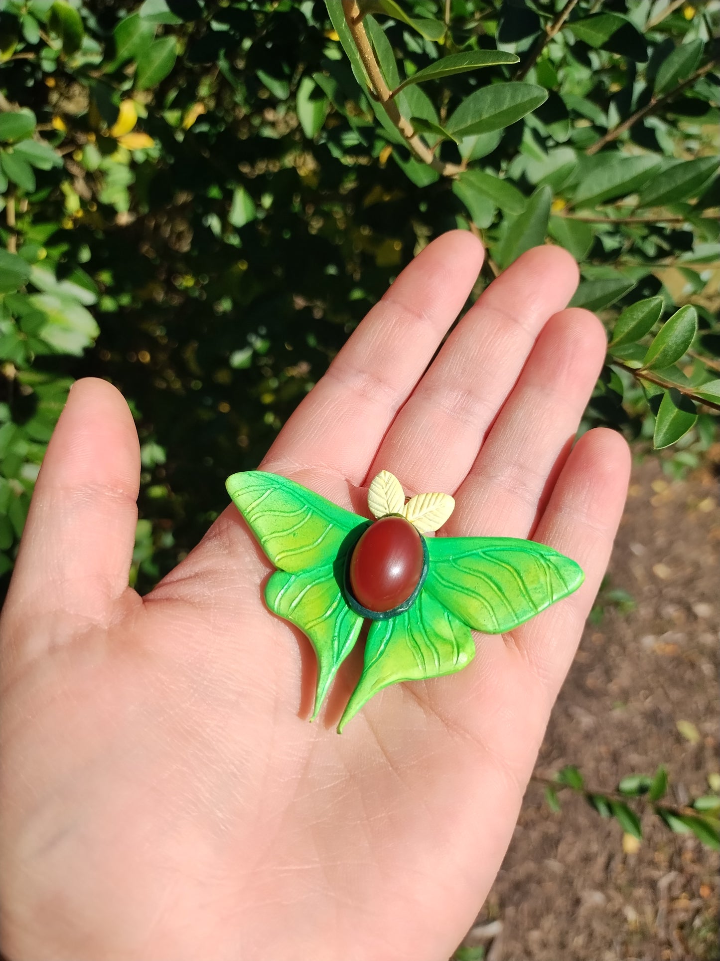 Green Luna Moth Necklace