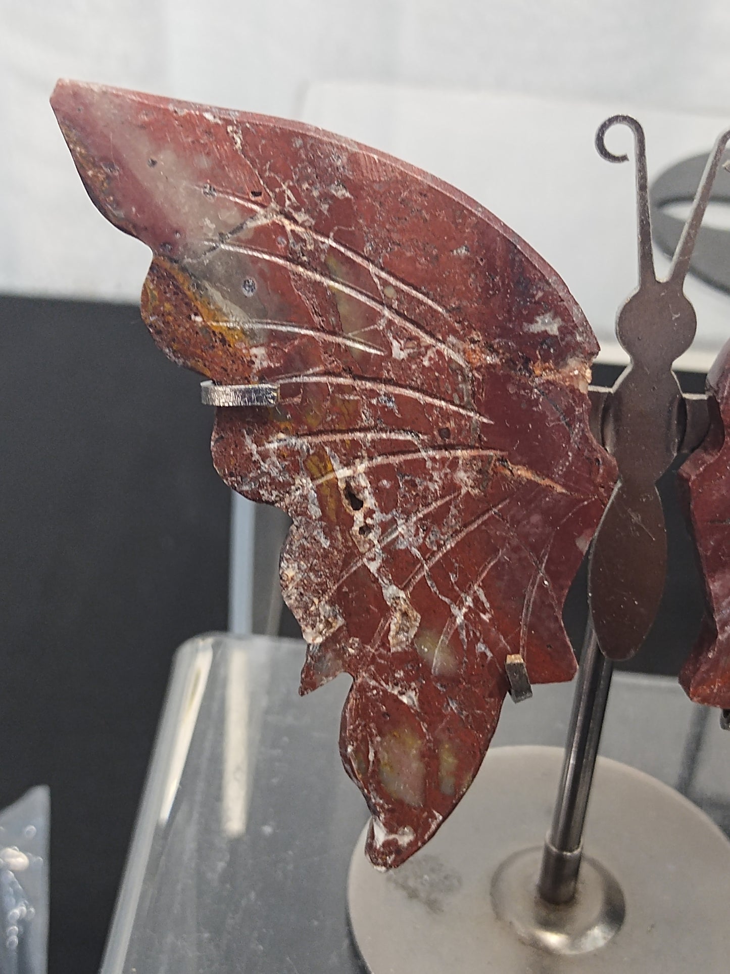 Red Jasper Butterfly Wings Stand