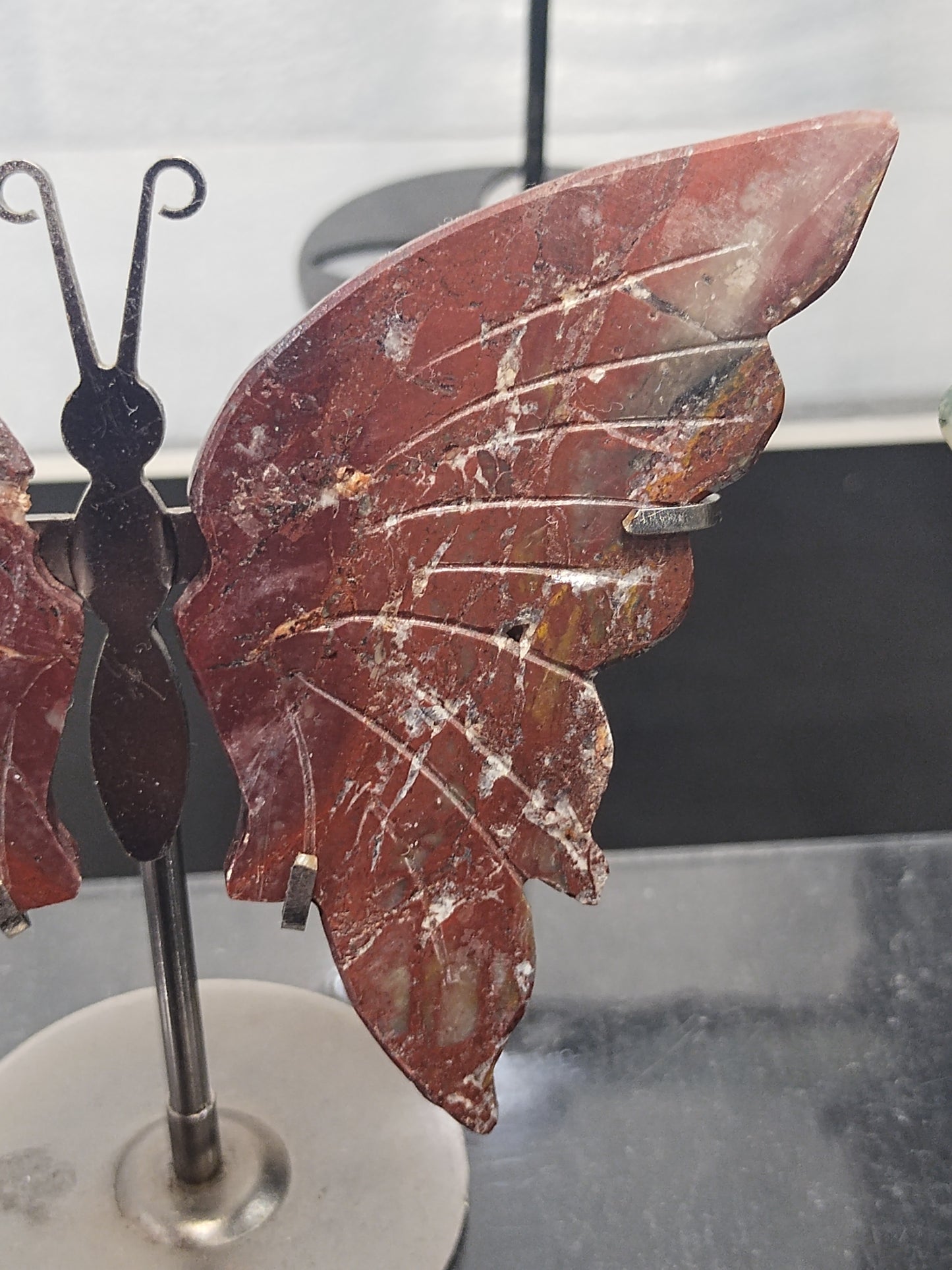 Red Jasper Butterfly Wings Stand