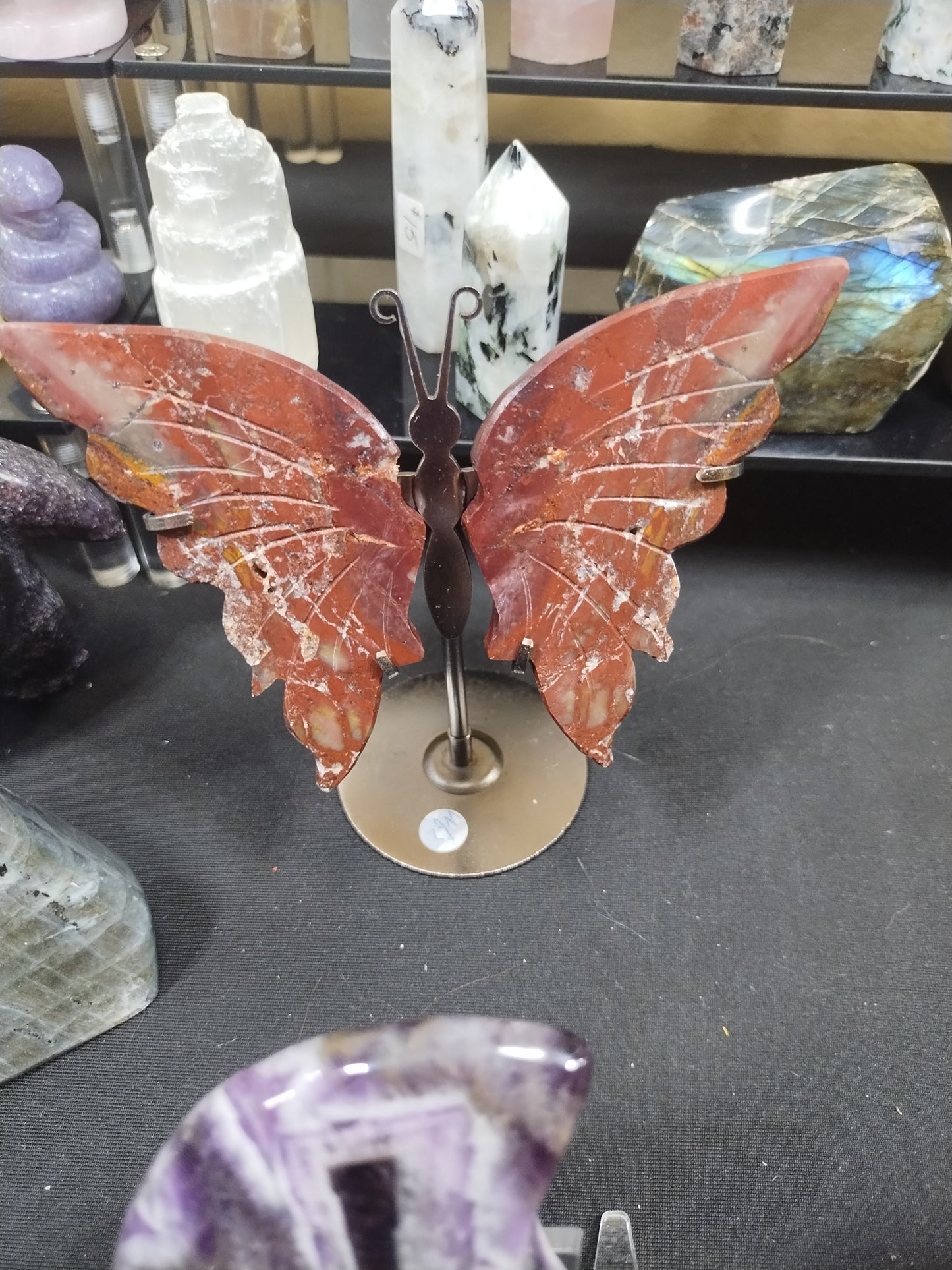 Red Jasper Butterfly Wings Stand